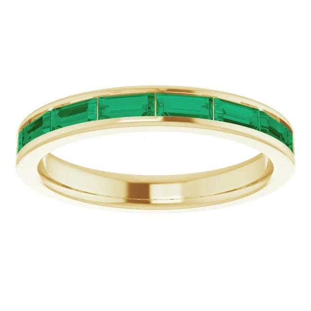 Emerald Baguette Stackable Ring