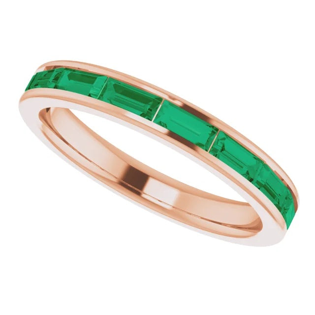 Emerald Baguette Stackable Ring