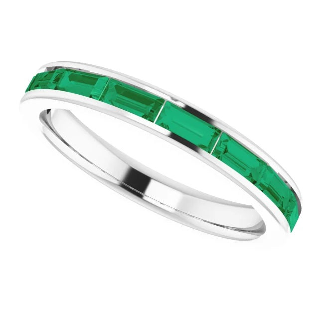 Emerald Baguette Stackable Ring