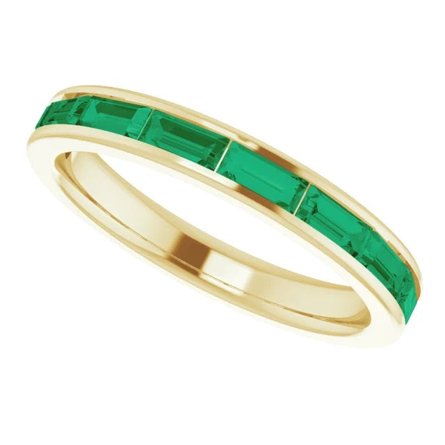 Emerald Baguette Stackable Ring