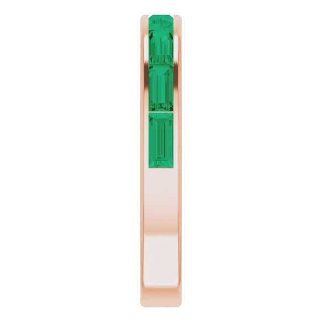 Emerald Baguette Stackable Ring