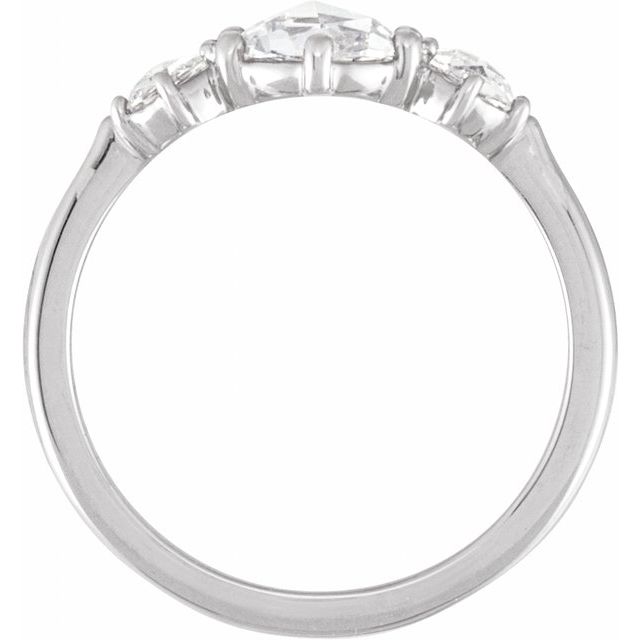 Rose-Cut Diamond Three-Stone Engagement Ring