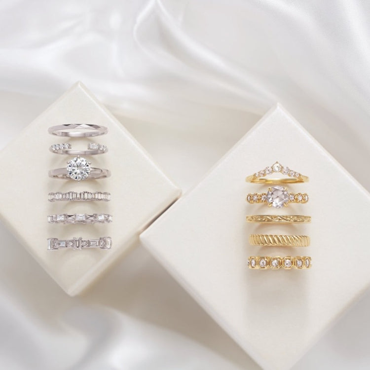 Rose-Cut Diamond Three-Stone Engagement Ring