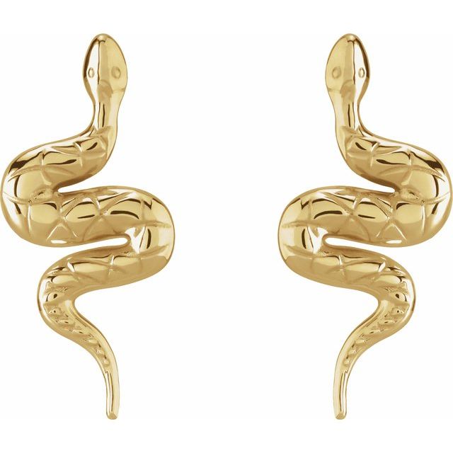 Serpent Snake Stud Drop Earrings