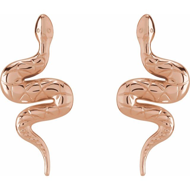 Serpent Snake Stud Drop Earrings