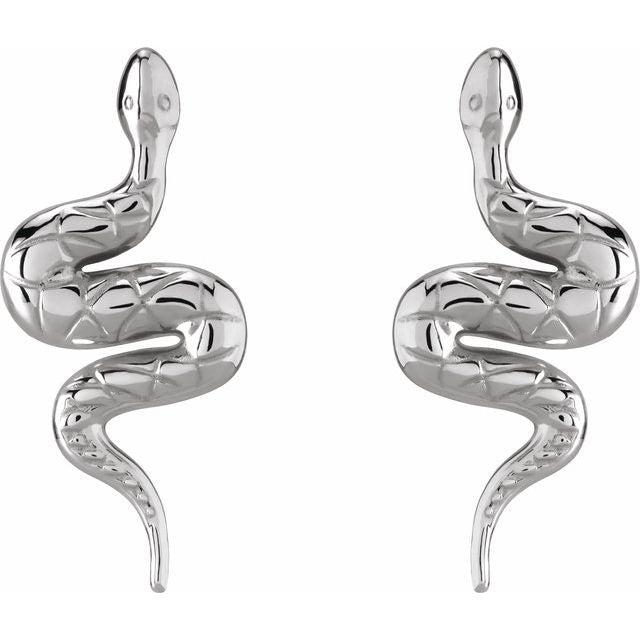 Serpent Snake Stud Drop Earrings