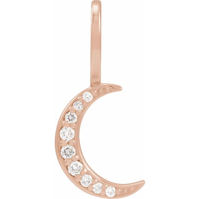 Natural Diamond Crescent Moon Charm Pendant