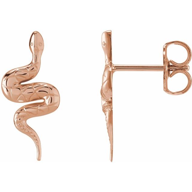 Serpent Snake Stud Drop Earrings
