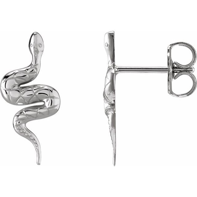 Serpent Snake Stud Drop Earrings