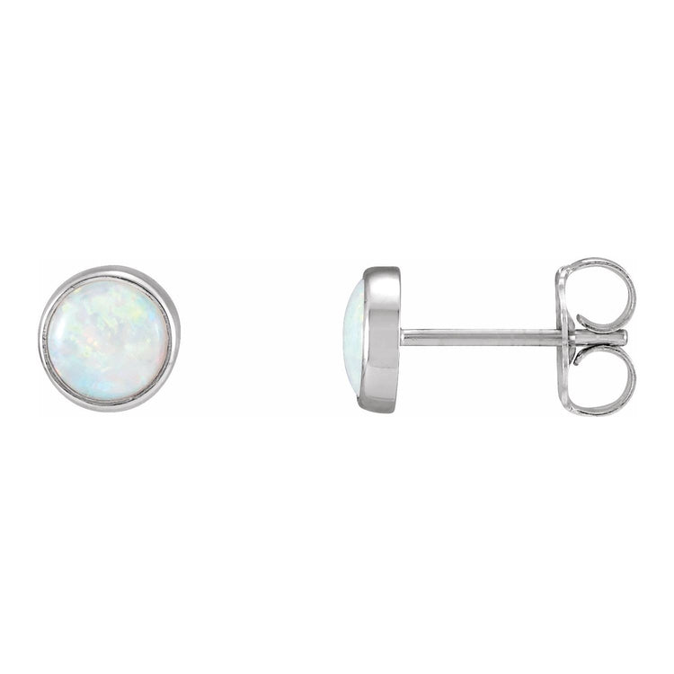 Bezel-Set Opal Earrings