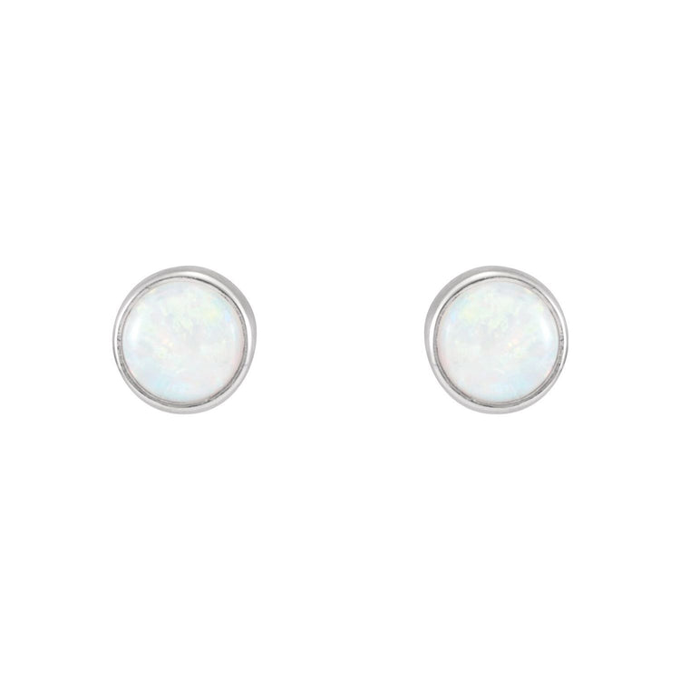 Bezel-Set Opal Earrings