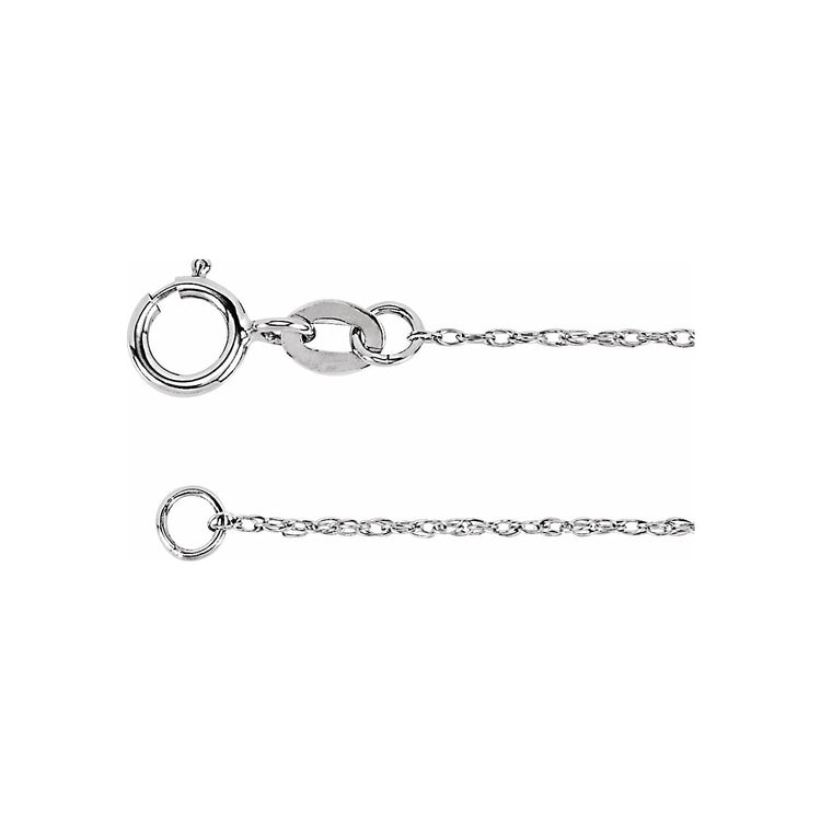 18K White Gold Solid Rope Chain