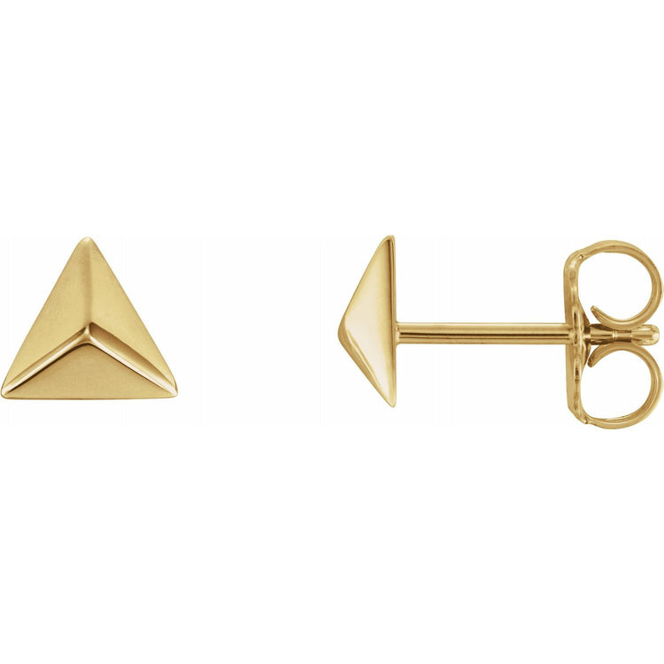Pyramid Gold Earring