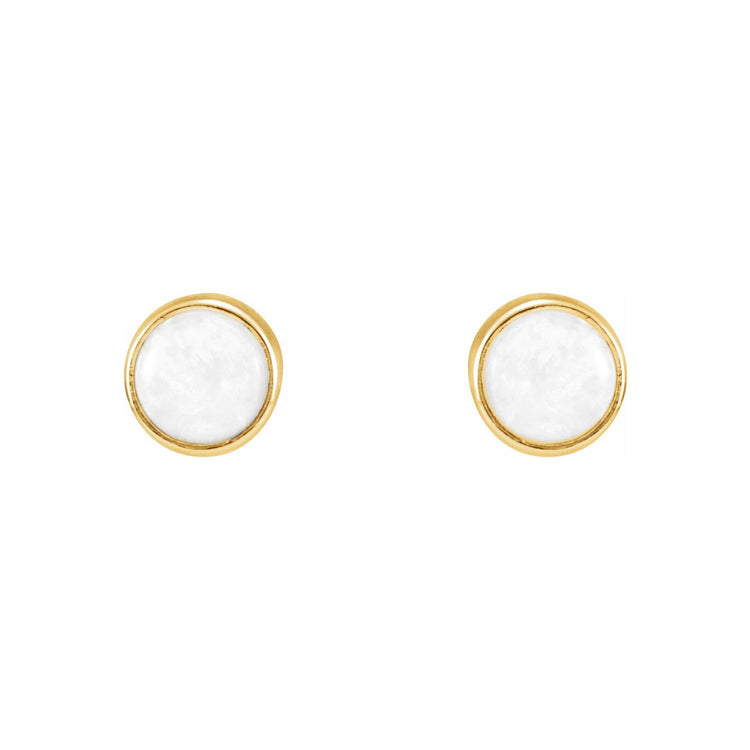 Bezel-Set Opal Earrings