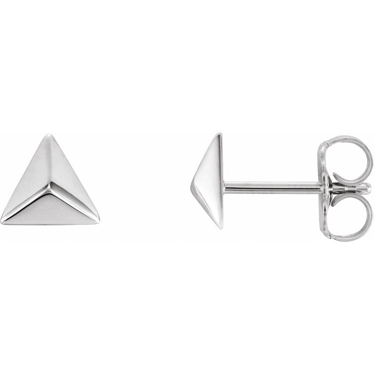 Pyramid Gold Earring