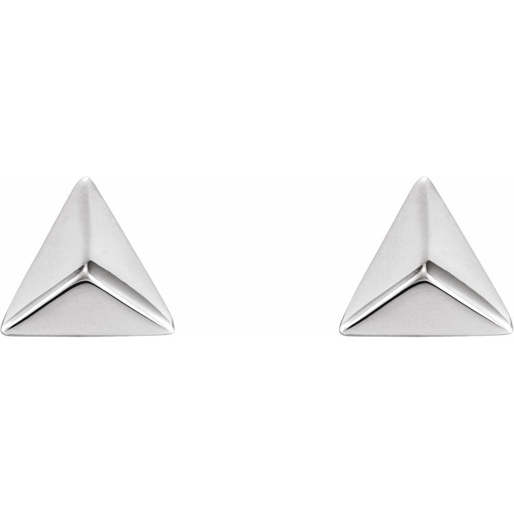 Pyramid Gold Earring