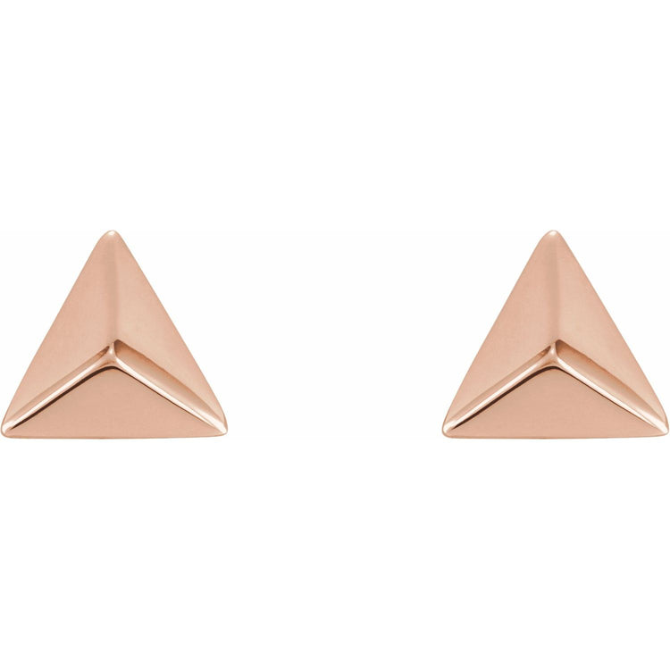 Pyramid Gold Earring