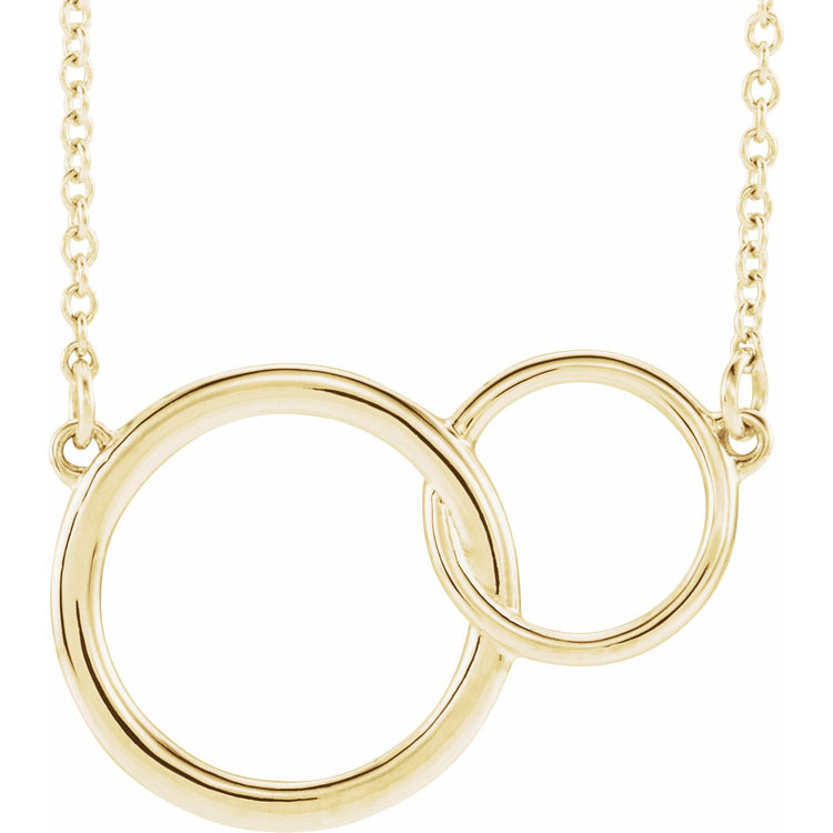 Blue Rubi Interlocking Circle Necklace
