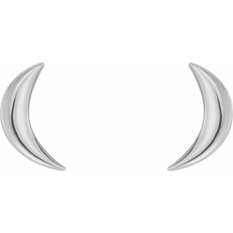 Crescent Moon Gold Stud Earrings