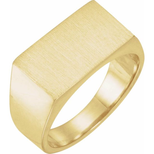 Rectangle Signet Gold Ring