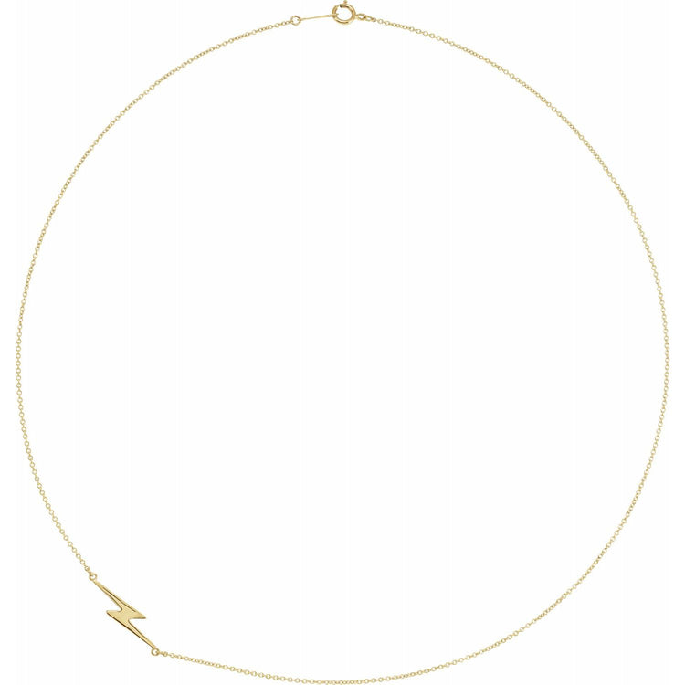 Blue Rubi Gold Lightning Bolt Necklace