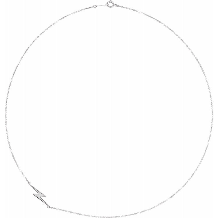 Blue Rubi Gold Lightning Bolt Necklace