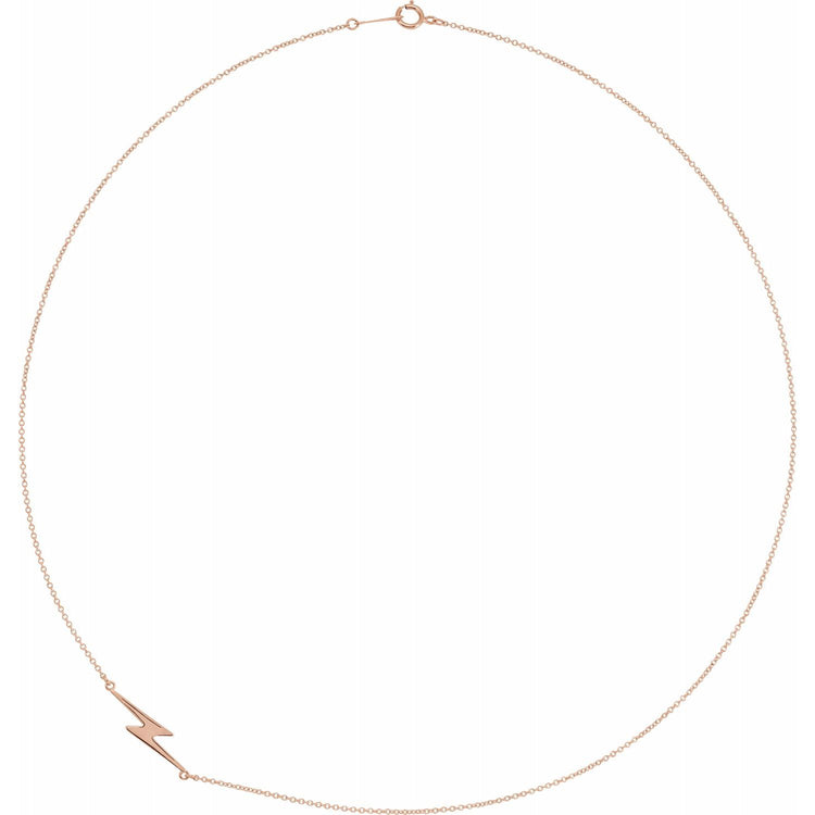 Blue Rubi Gold Lightning Bolt Necklace