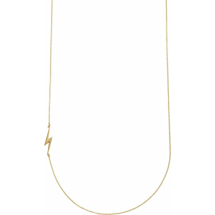 Blue Rubi Gold Lightning Bolt Necklace