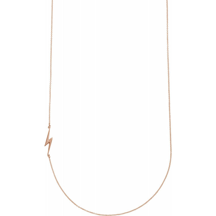 Blue Rubi Gold Lightning Bolt Necklace