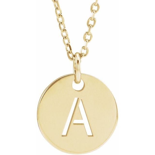 Gold Initial Disc Necklac