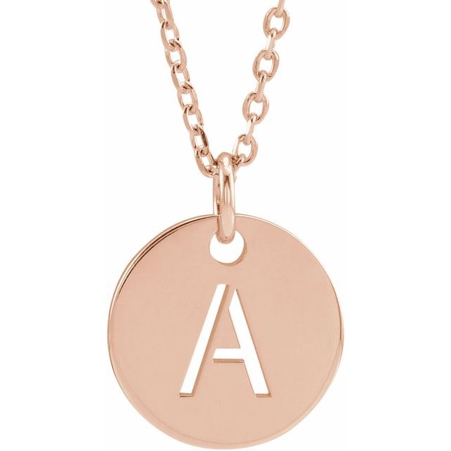 Gold Initial Disc Necklac