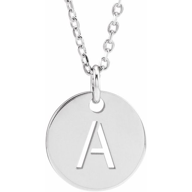 Gold Initial Disc Necklac