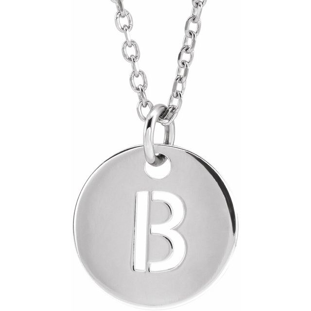Gold Initial Disc Necklac
