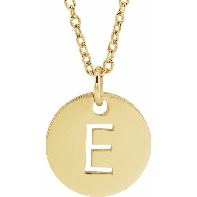 Gold Initial Disc Necklac