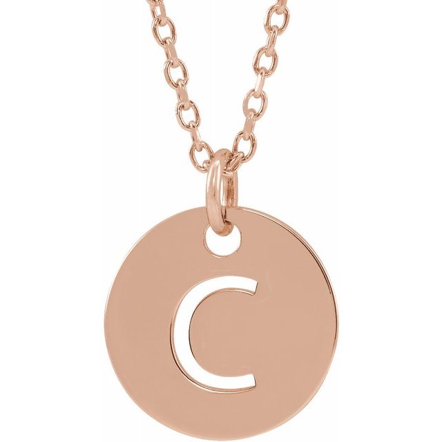 Gold Initial Disc Necklac