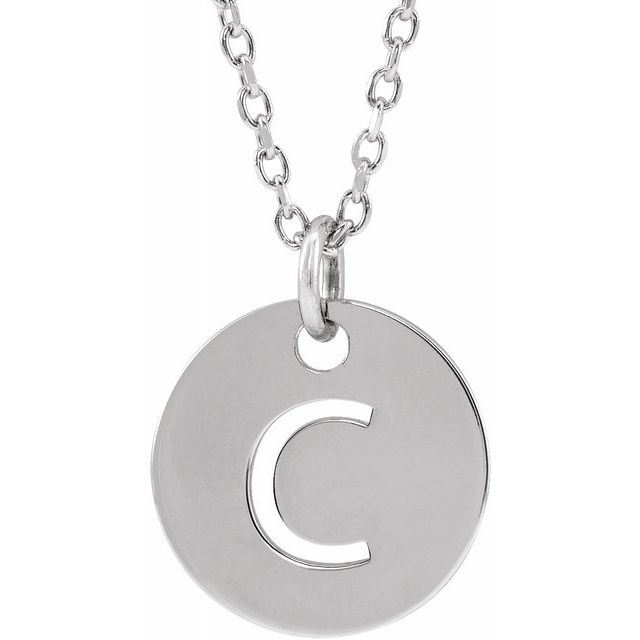Gold Initial Disc Necklac