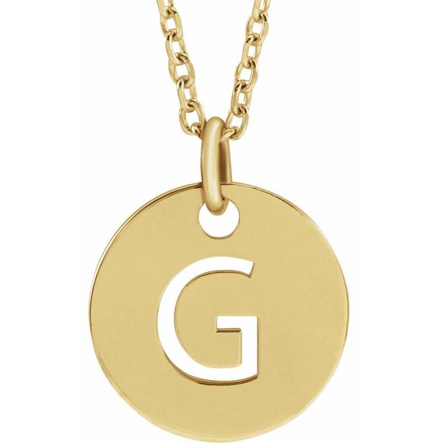 Gold Initial Disc Necklac