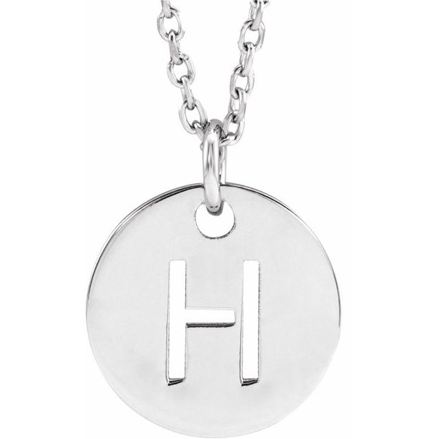 Gold Initial Disc Necklac