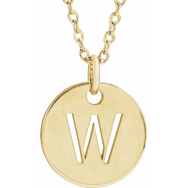Gold Initial Disc Necklac