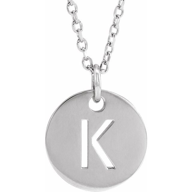 Gold Initial Disc Necklac