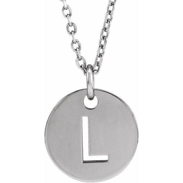 Gold Initial Disc Necklac
