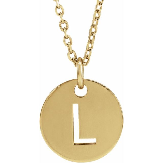 Gold Initial Disc Necklac