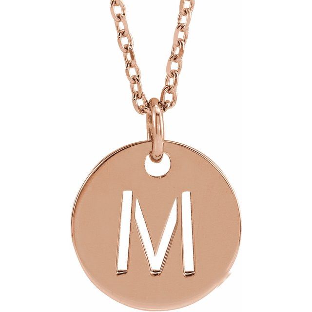 Gold Initial Disc Necklac