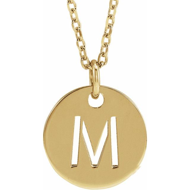 Gold Initial Disc Necklac