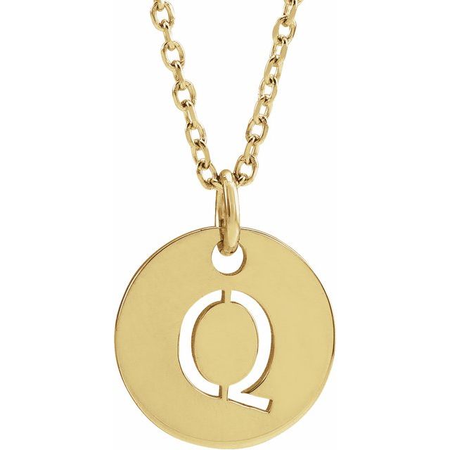 Gold Initial Disc Necklac