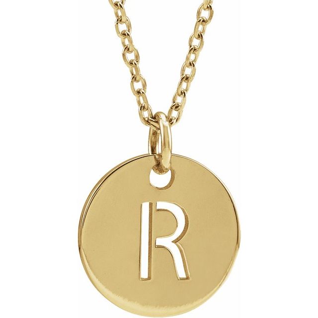 Gold Initial Disc Necklac