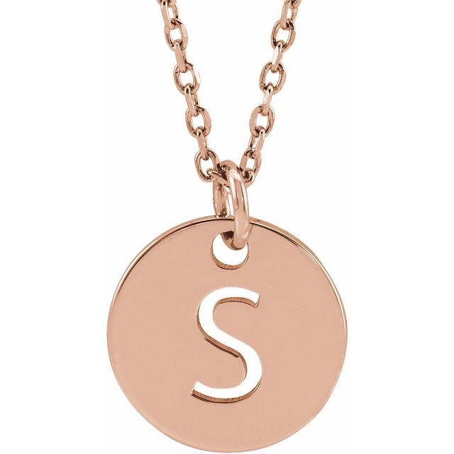 Gold Initial Disc Necklac