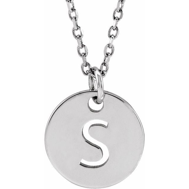 Gold Initial Disc Necklac