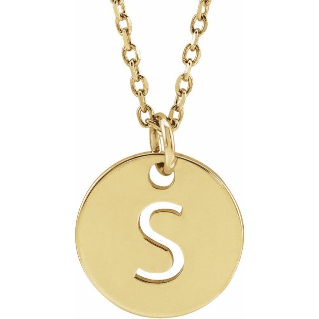 Gold Initial Disc Necklac