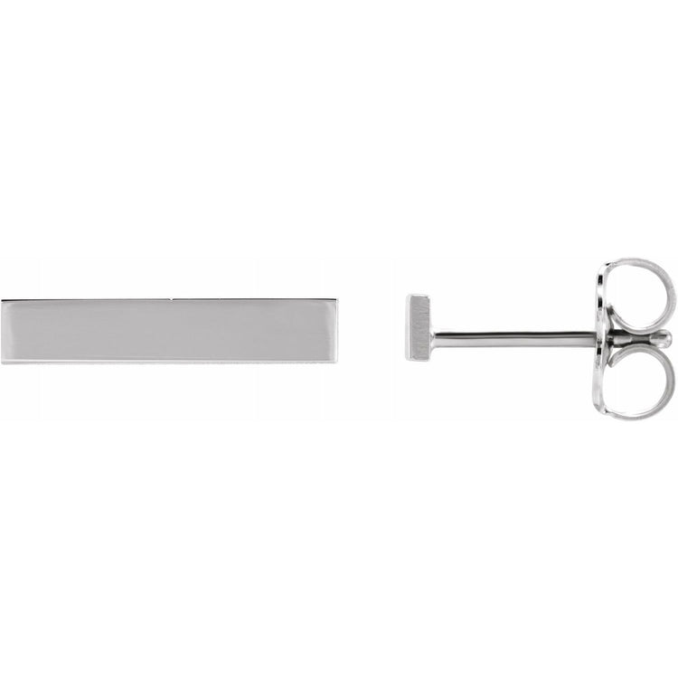 Engravable Gold Bar Earrings
